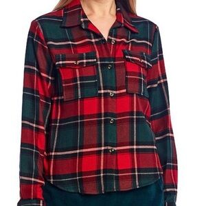 Copper Key Red and Black Plaid Button-Down Shirt